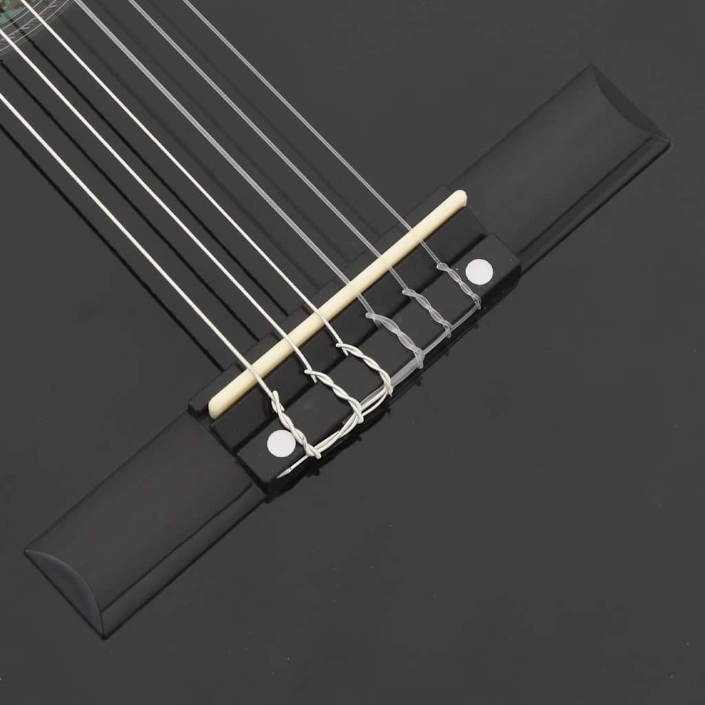 Westerngitarre Cutaway mit Equalizer und 6 Saiten Schwarz