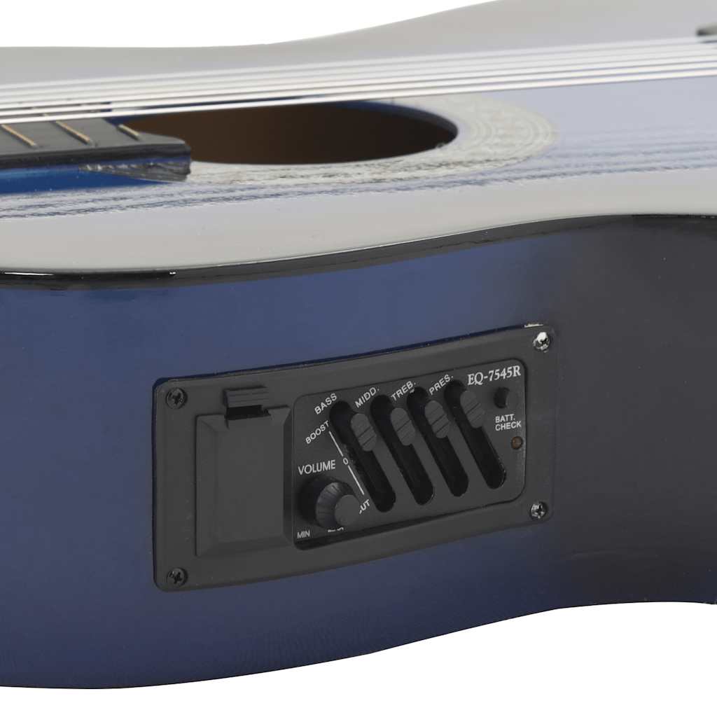 Westerngitarre Cutaway mit Equalizer und 6 Saiten Blau