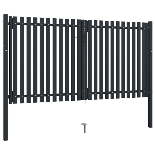 Doppelflügel Zauntor Stahl 306x220 cm Anthrazit