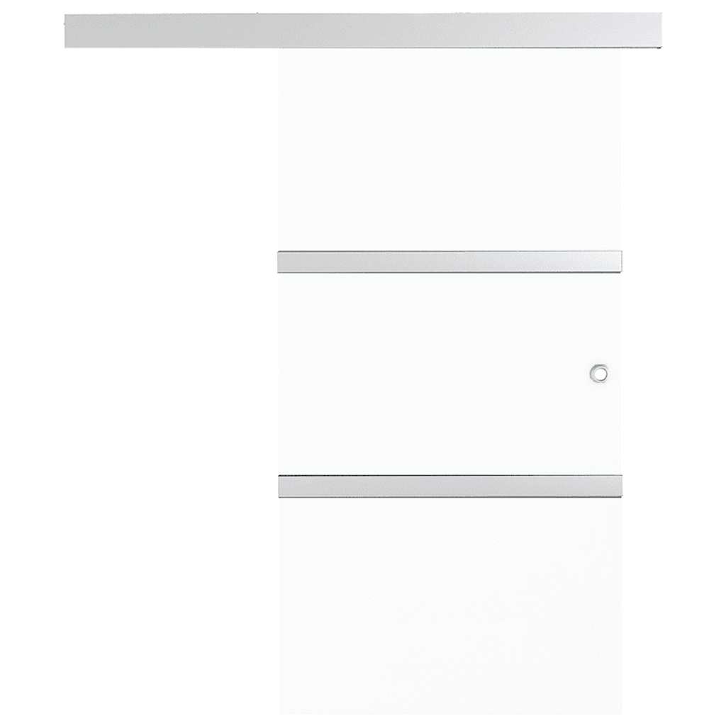 Schiebetür ESG-Glas und Aluminium 90x212 cm Silbern
