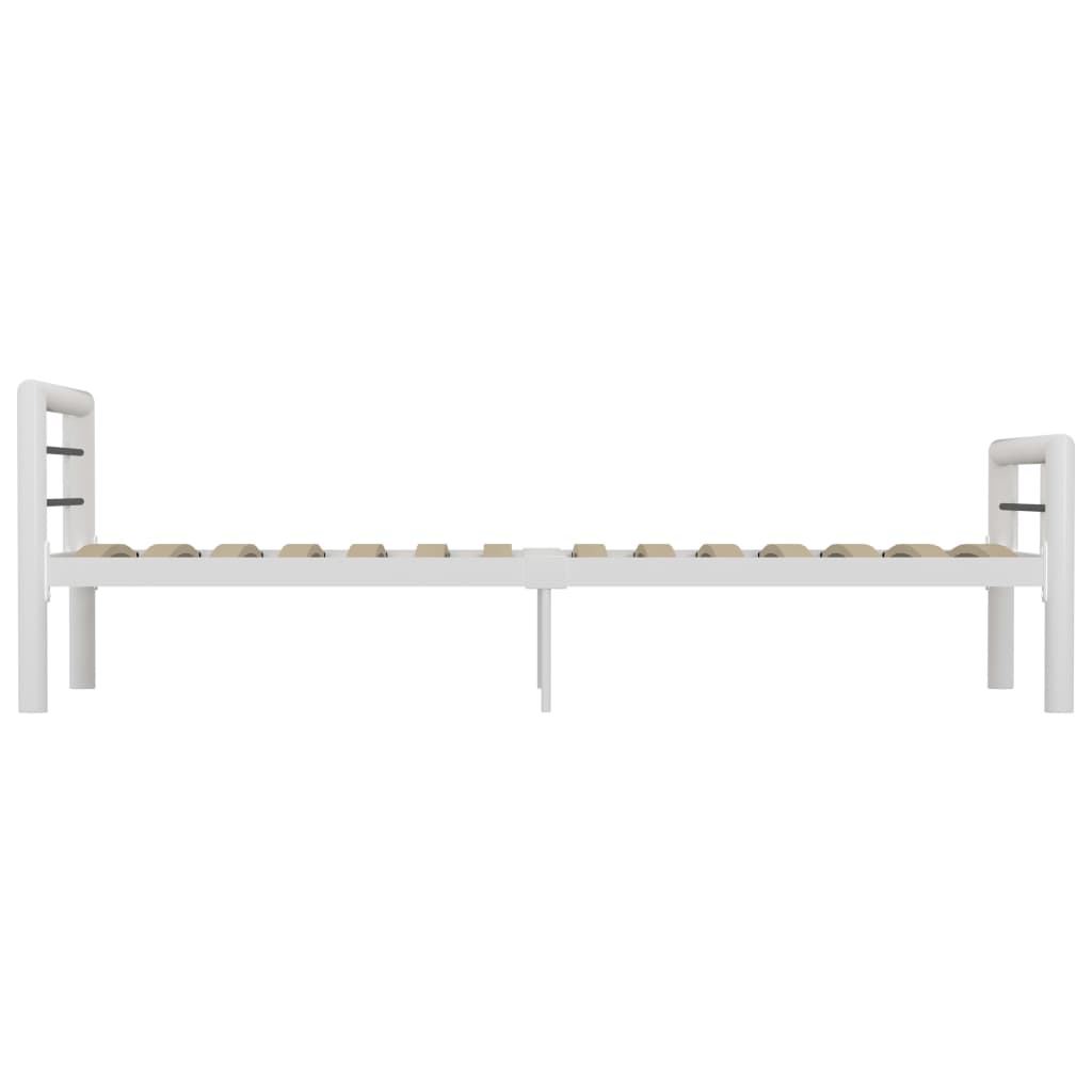 Bettgestell Weiß und Schwarz Metall 90×200 cm