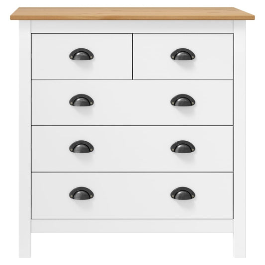 Sideboard Hill Weiß 79x40x80 cm Massivholz Kiefer