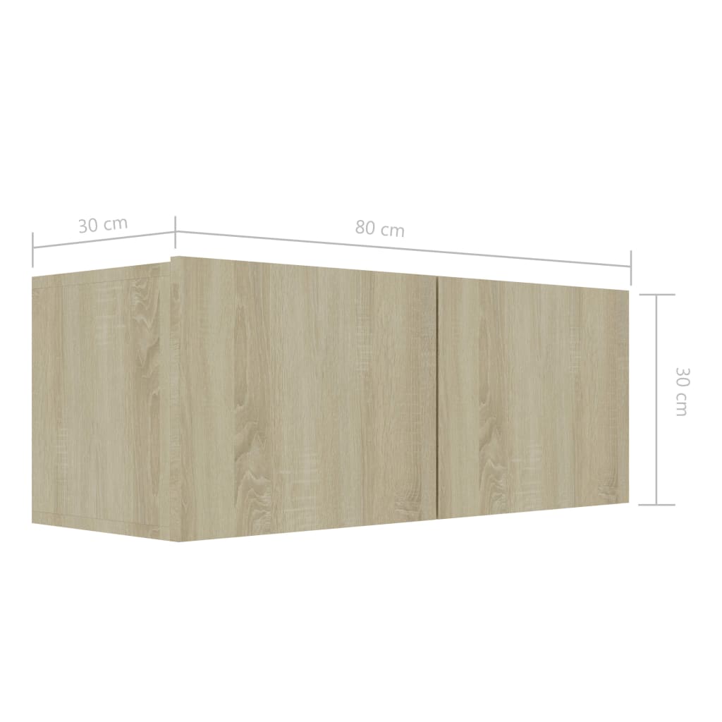 Tv-møbel Sonoma eg 80x30x30 cm træmateriale