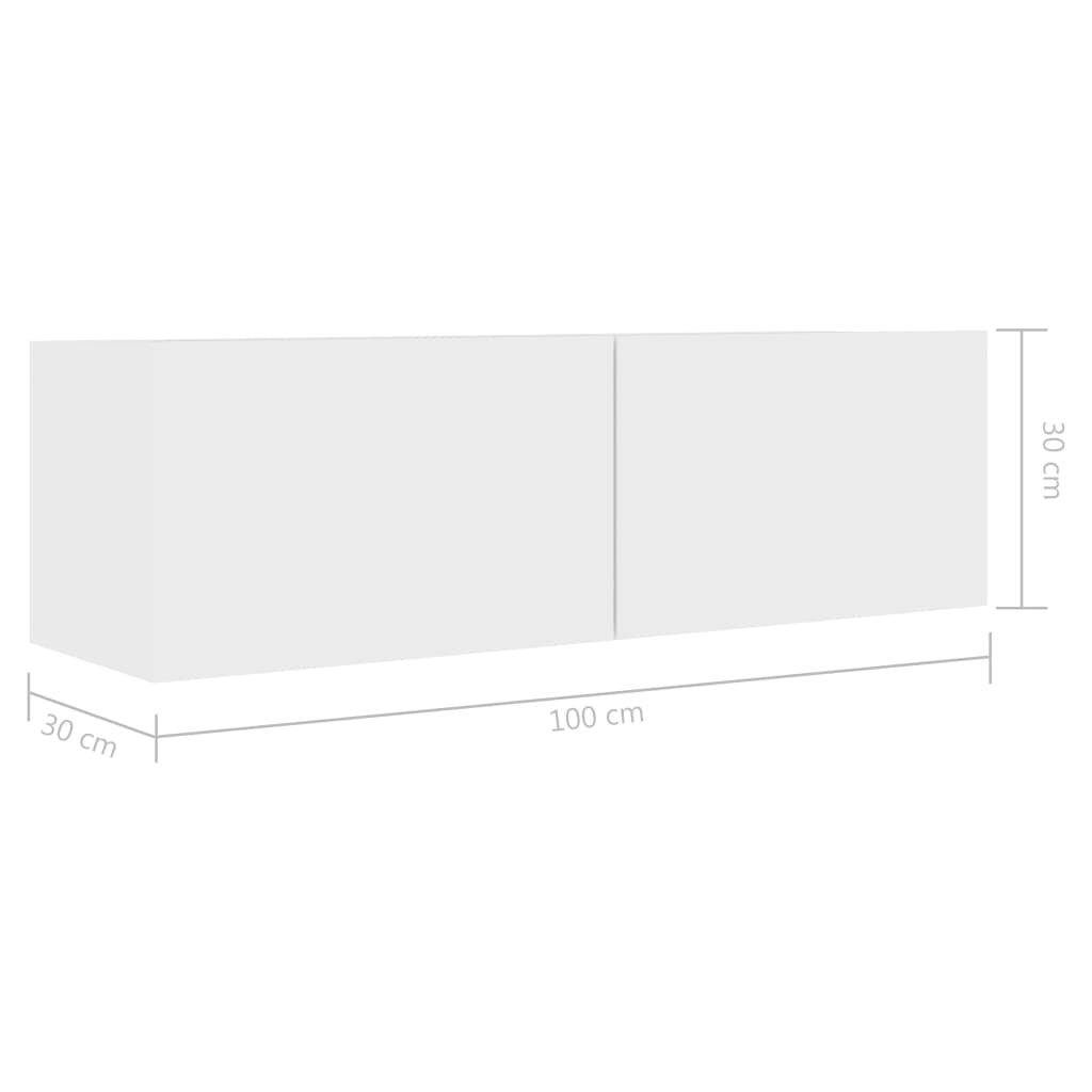 TV-skab Hvid 100x30x30 cm Træ Materiale