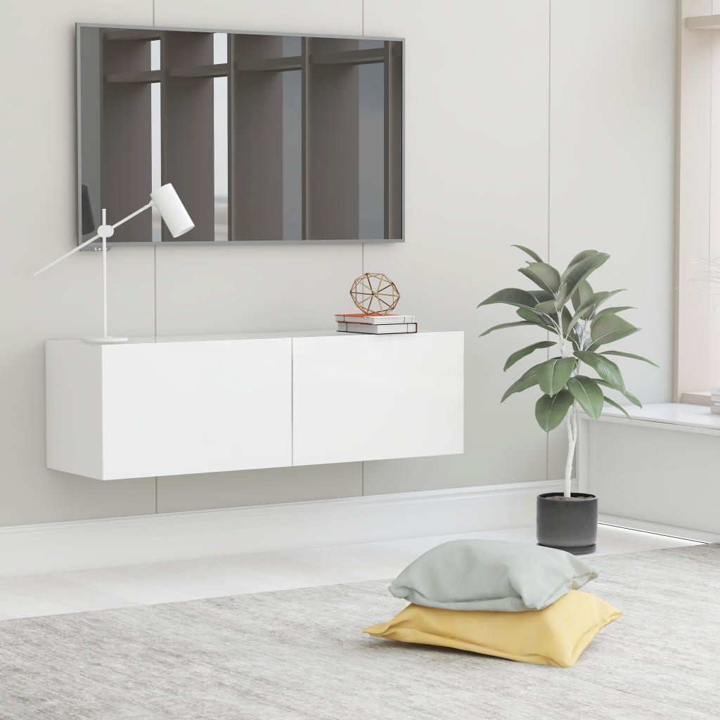 TV-skab Hvid 100x30x30 cm Træ Materiale