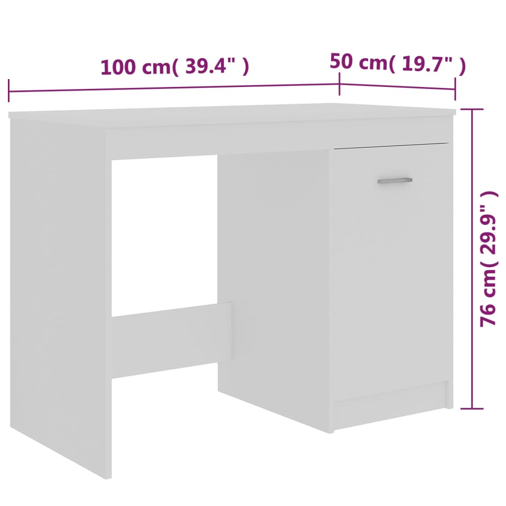 Schreibtisch Weiß 100×50×76 cm Holzwerkstoff