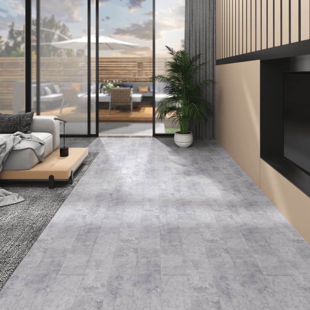 PVC Fliser Selvklæbende 5,02 m² 2 mm Cementgrå
