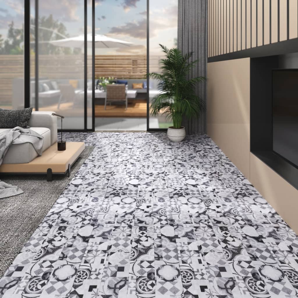 PVC laminat planker 5,02 m² 2 mm selvklæbende gråt mønster
