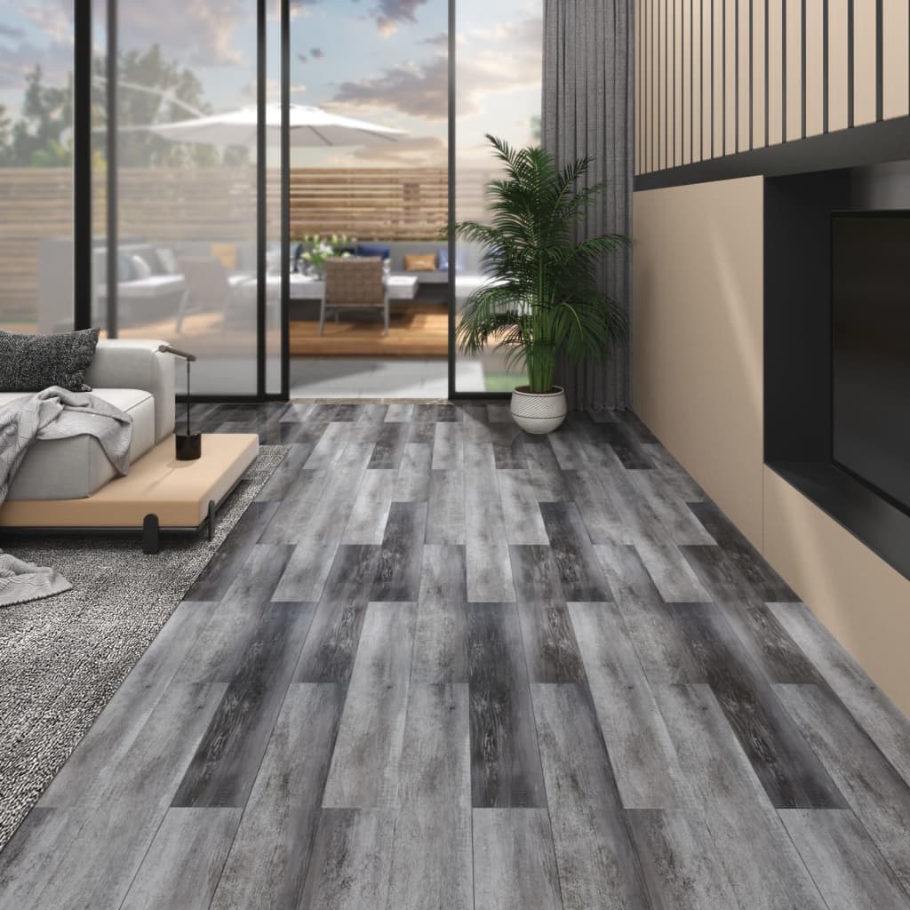 PVC Fliser 5,02 m² 2 mm Selvklæbende Blank Grå