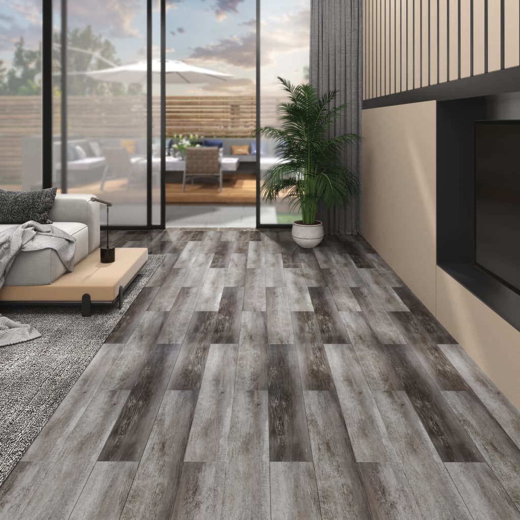 PVC laminat planker 5,02 m² 2 mm selvklæbende stribet træ