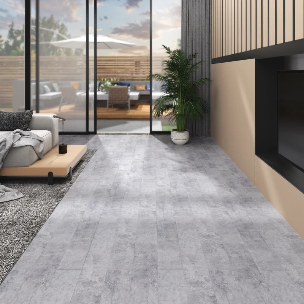 PVC Fliser Ikke-selvklæbende 5,26 m² 2 mm Cementgrå