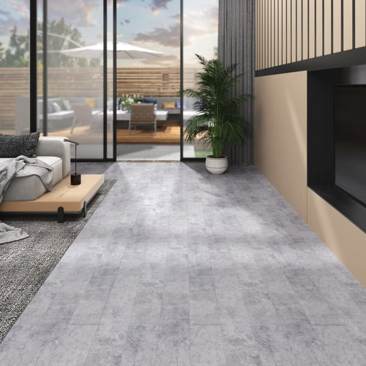 PVC fliser 4,46 m² 3 mm selvklæbende cementgrå