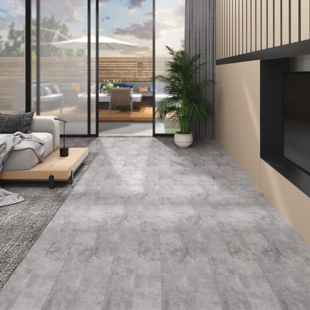 PVC fliser 4,46 m² 3 mm selvklæbende cementbrun