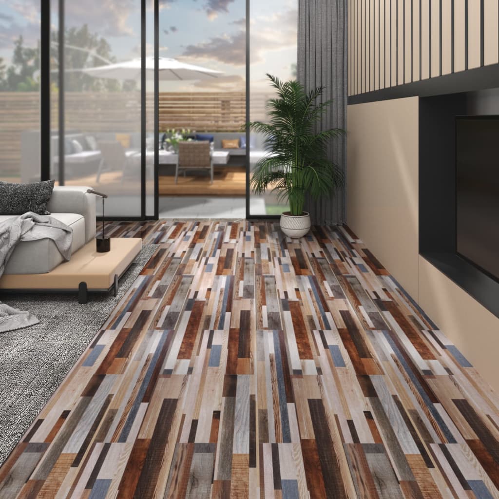 PVC laminat planker 4,46 m² 3 mm Selvklæbende Flerfarvet