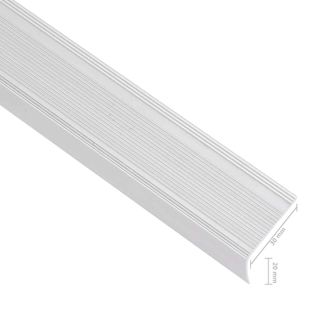 Trappekantprofiler i L-form 15 stk. Aluminium 90 cm Sølv
