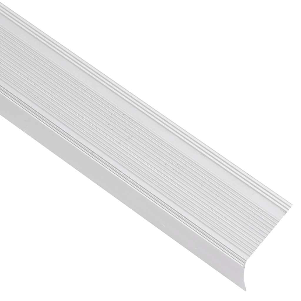 Trappekantprofiler i L-form 5 stk Alu 90 cm Sølv