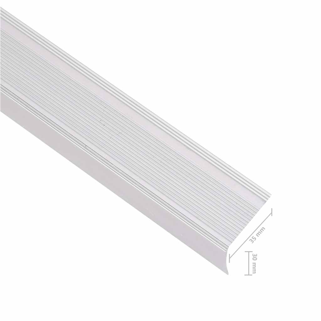 Trappekantprofiler i L-form 5 stk Alu 90 cm Sølv