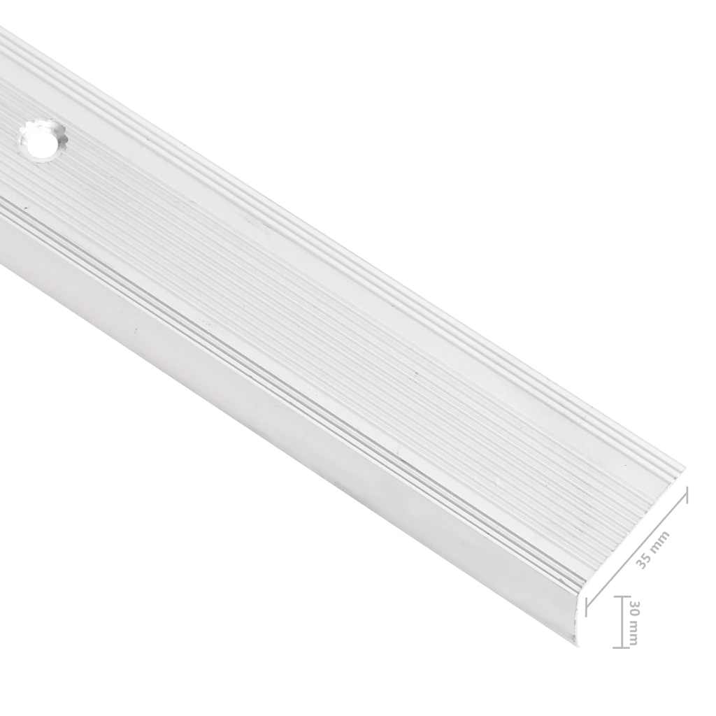 Trappekantprofiler i L-form 15 stk. Aluminium 90 cm Sølv