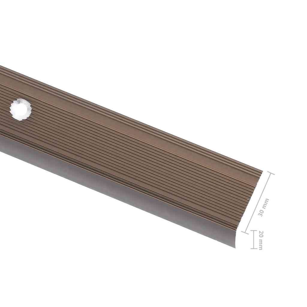 Trappekantprofil i L-form 5 stk Alu 90 cm Brun