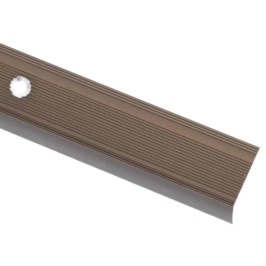 Trappekantprofil i L-form 5 stk Alu 90 cm Brun