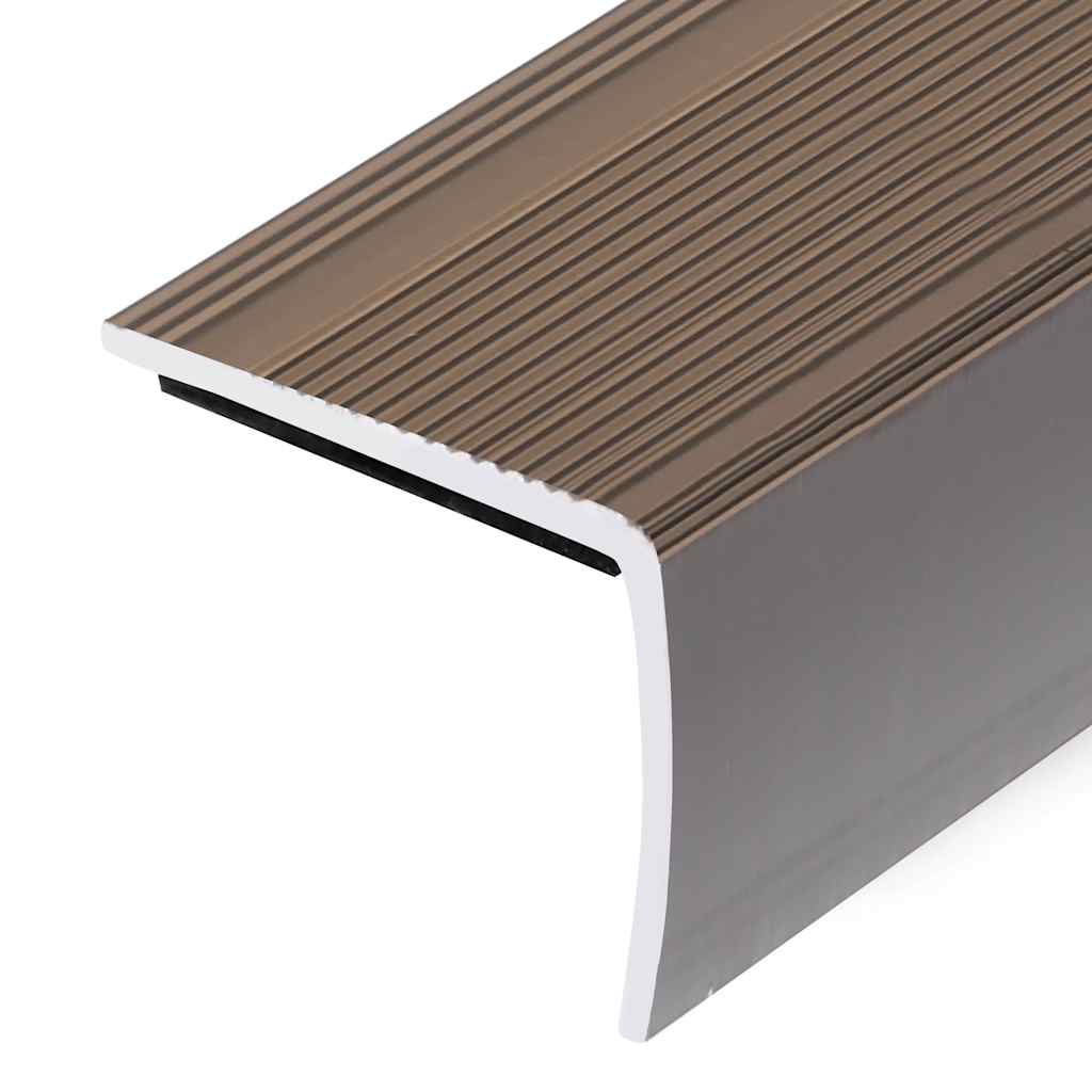 Trappekantprofil i L-form 5 stk Alu 90 cm Brun