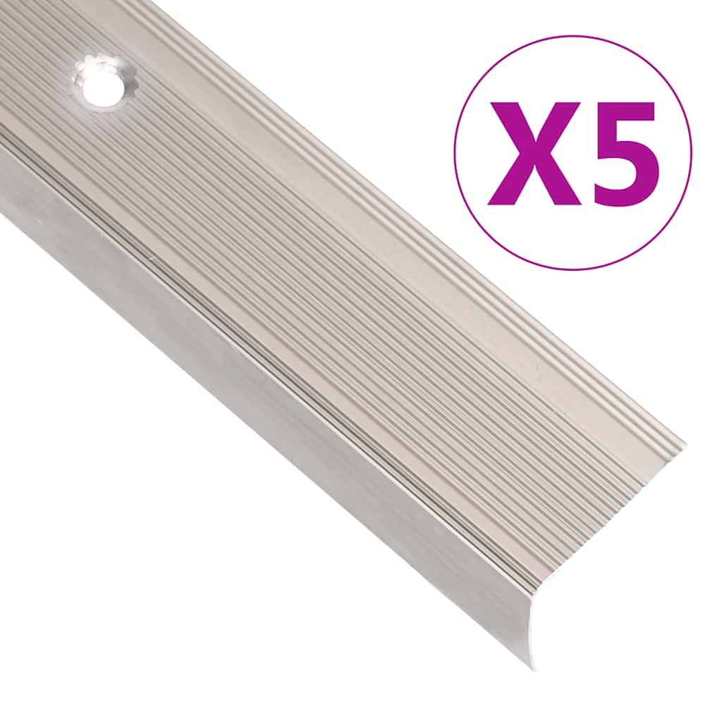 Trappenæseprofiler i L-form 5 stk. Aluminium 90cm Champagne