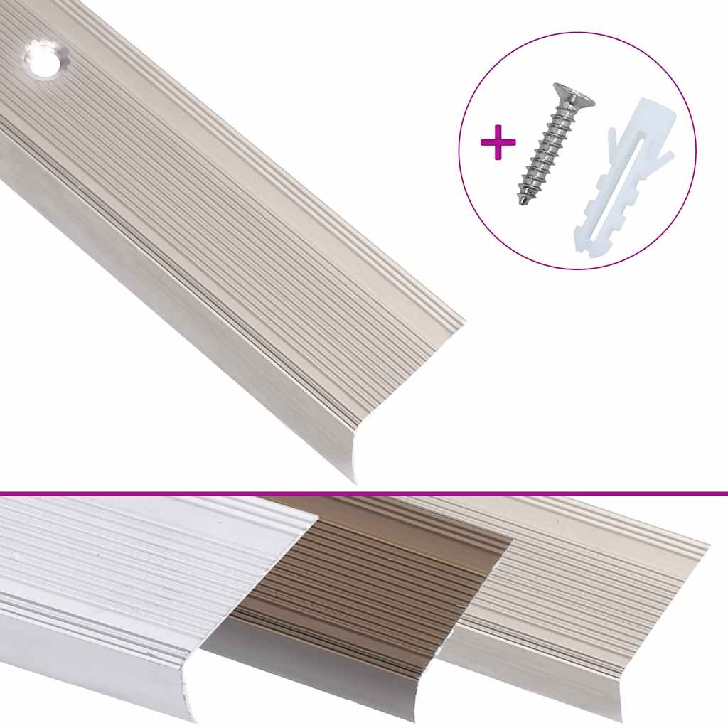 Trappenæseprofiler i L-form 5 stk. Aluminium 90cm Champagne