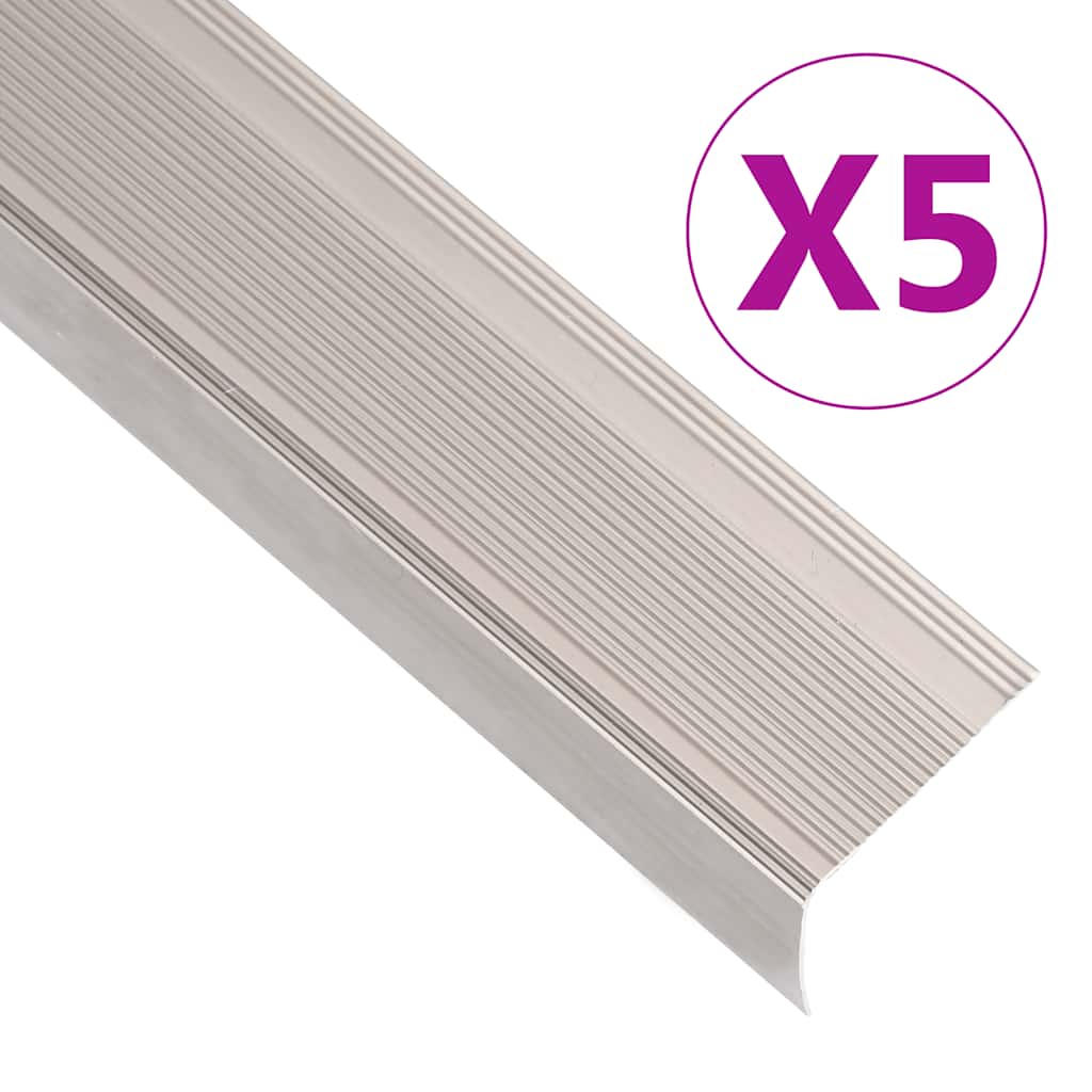 Trappenæseprofiler i L-form 5 stk. Aluminium 90cm Champagne