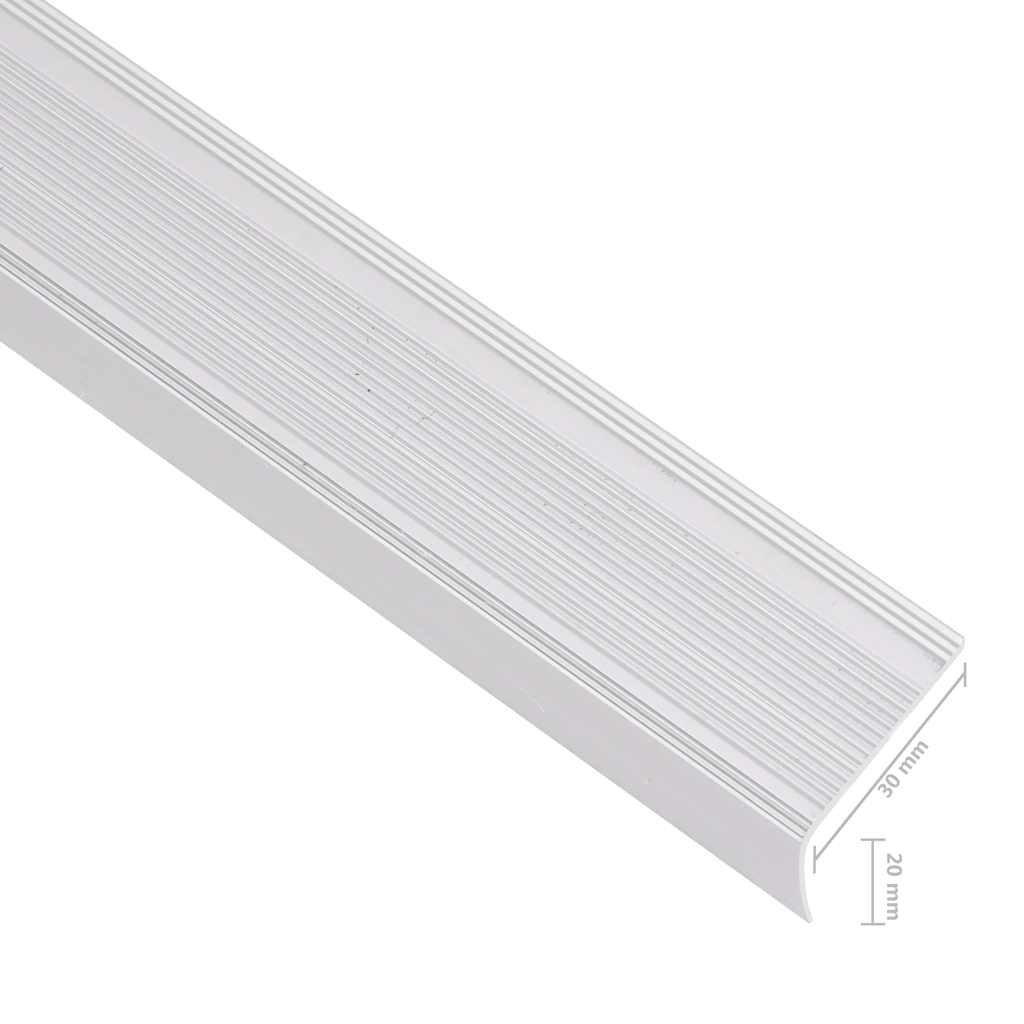 Trappekantprofiler i L-form 15 stk. Aluminium 100 cm Sølv