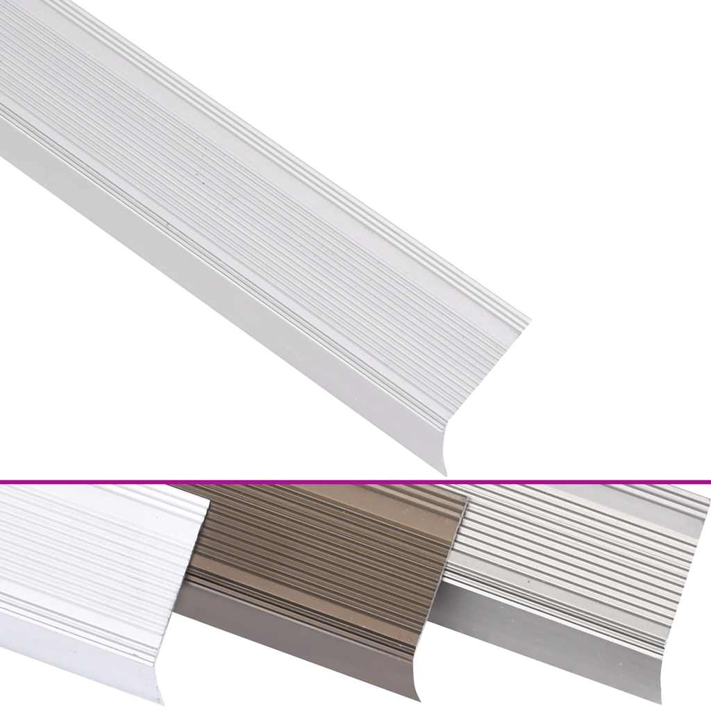 Trappekantprofiler i L-form 5 stk. Aluminium 100 cm Sølv