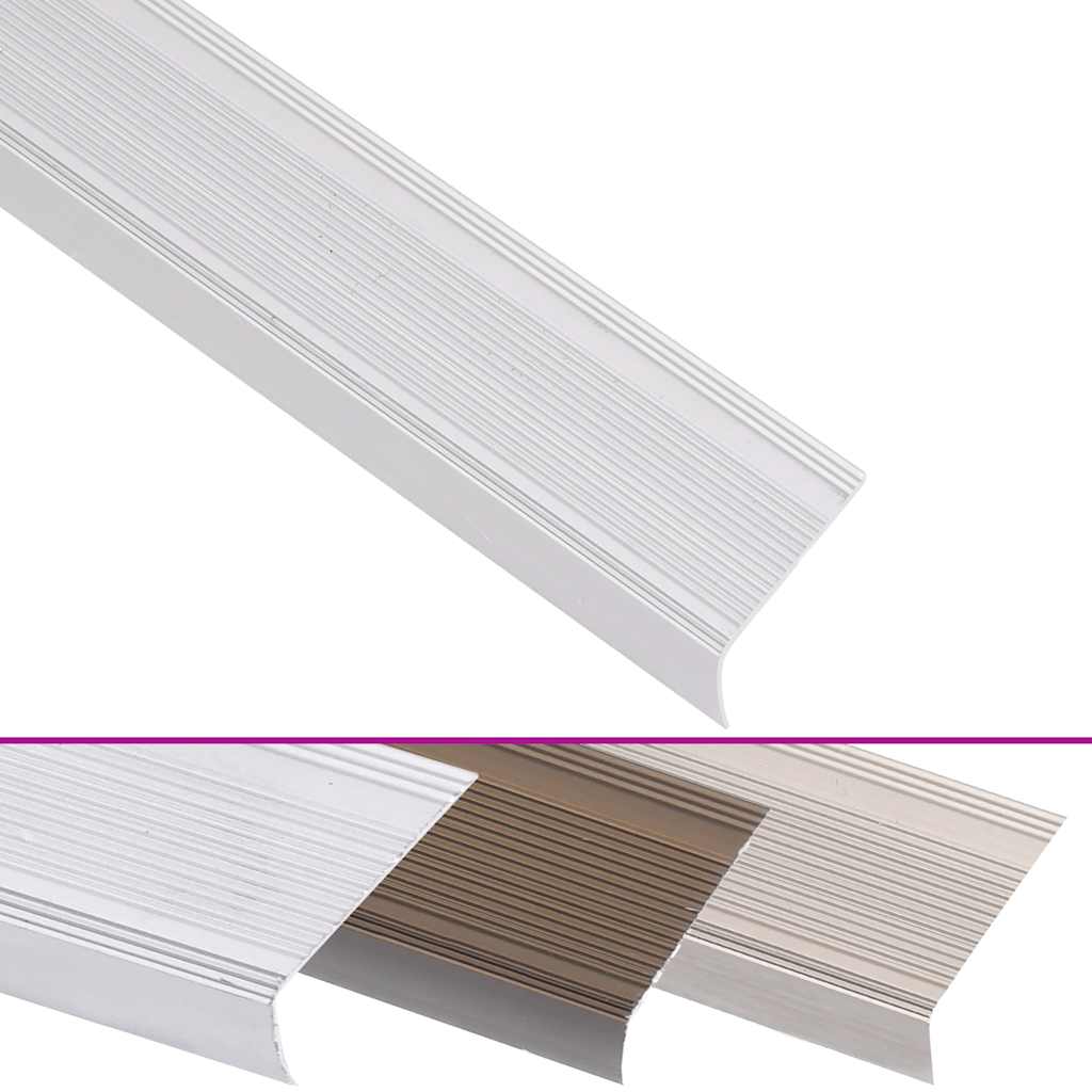 Trappekantprofiler i L-form 15 stk. Aluminium 100 cm Sølv