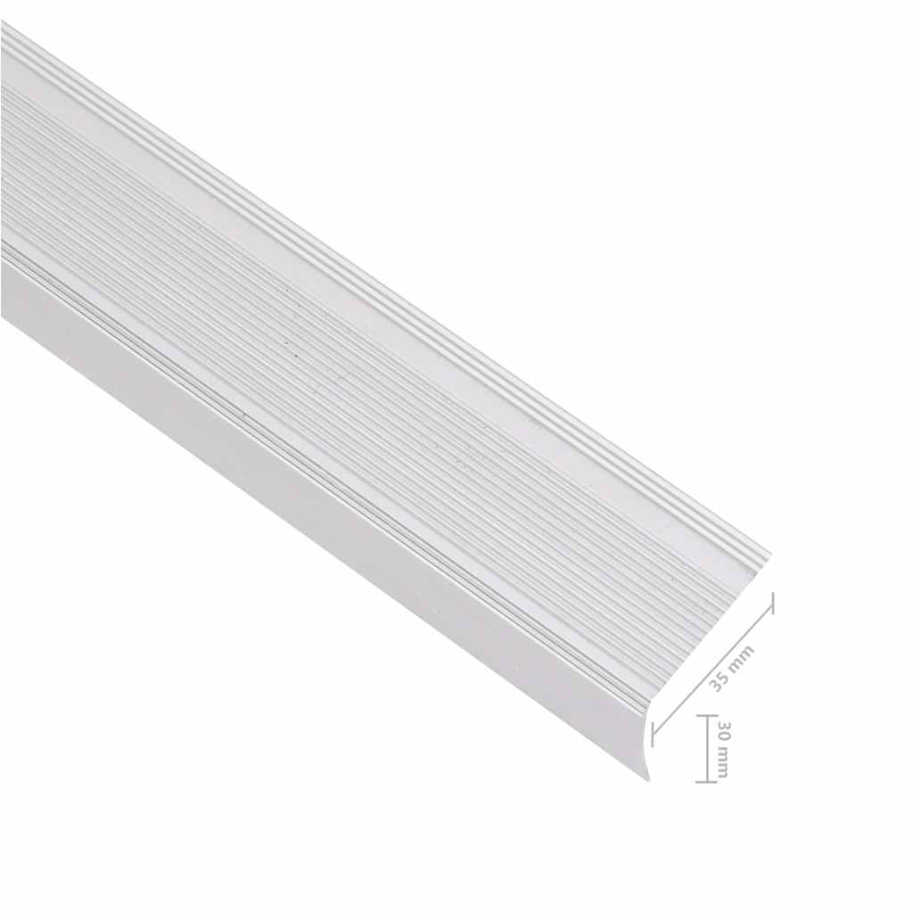 Trappekantprofiler i L-form 15 stk. Aluminium 100 cm Sølv