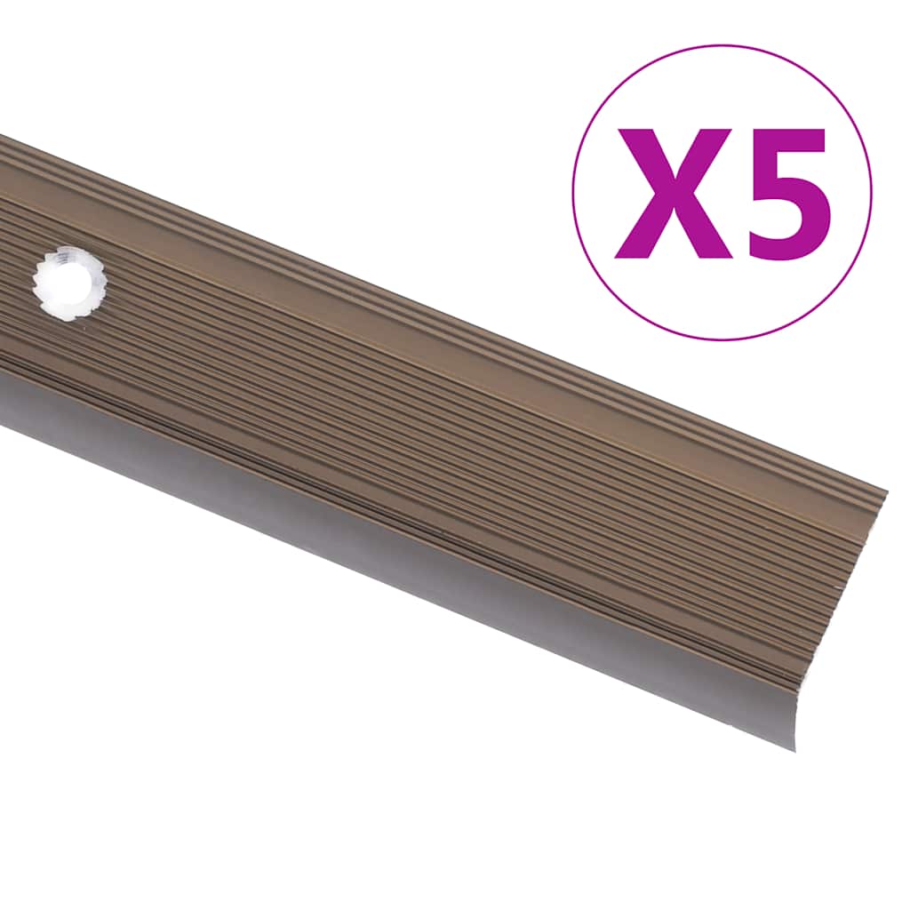 Trappekantprofil i L-form 5 stk aluminium 100cm brun