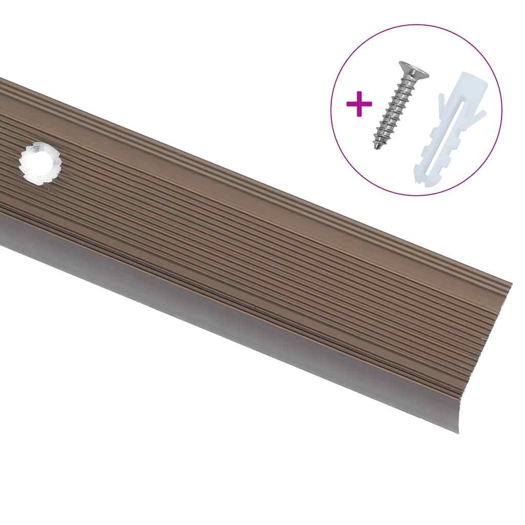 Trappekantprofil i L-form 5 stk aluminium 100cm brun