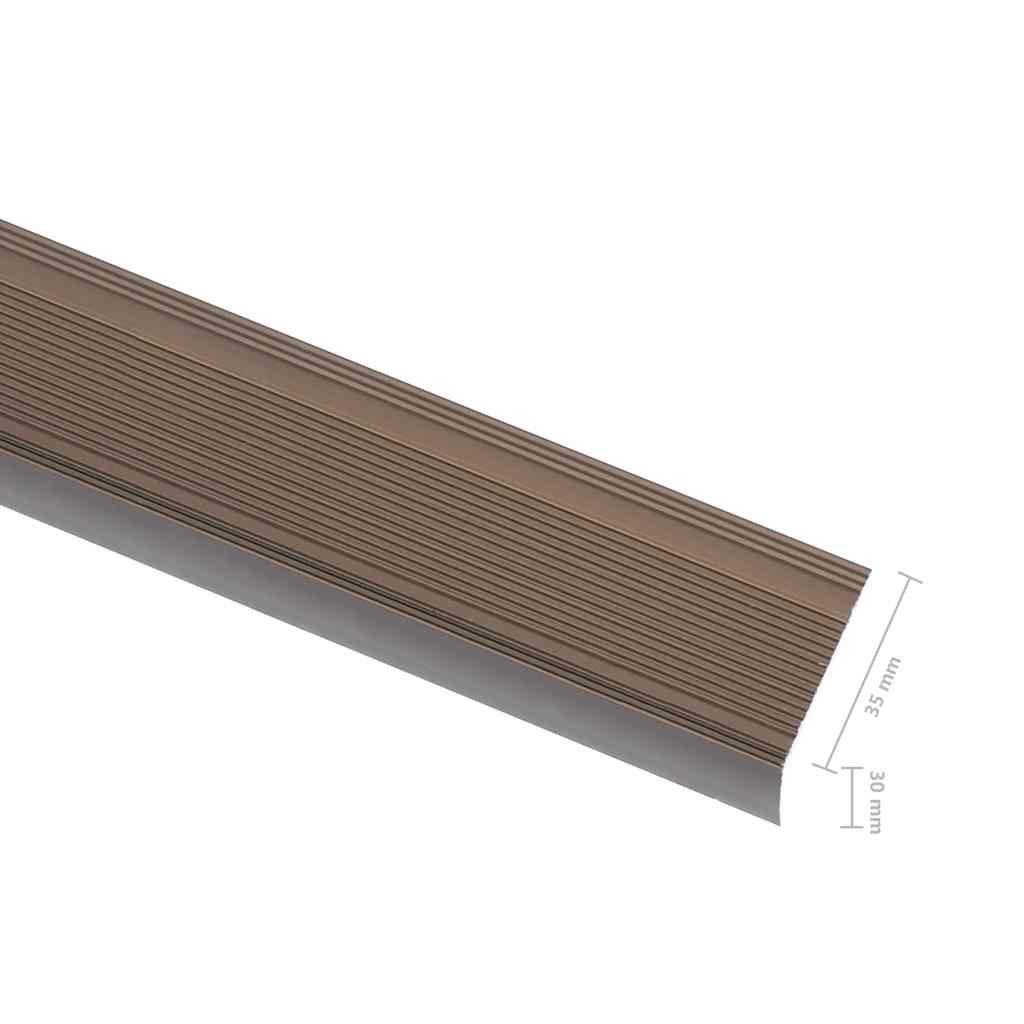 Trappekantprofil i L-form 5 stk aluminium 100cm brun