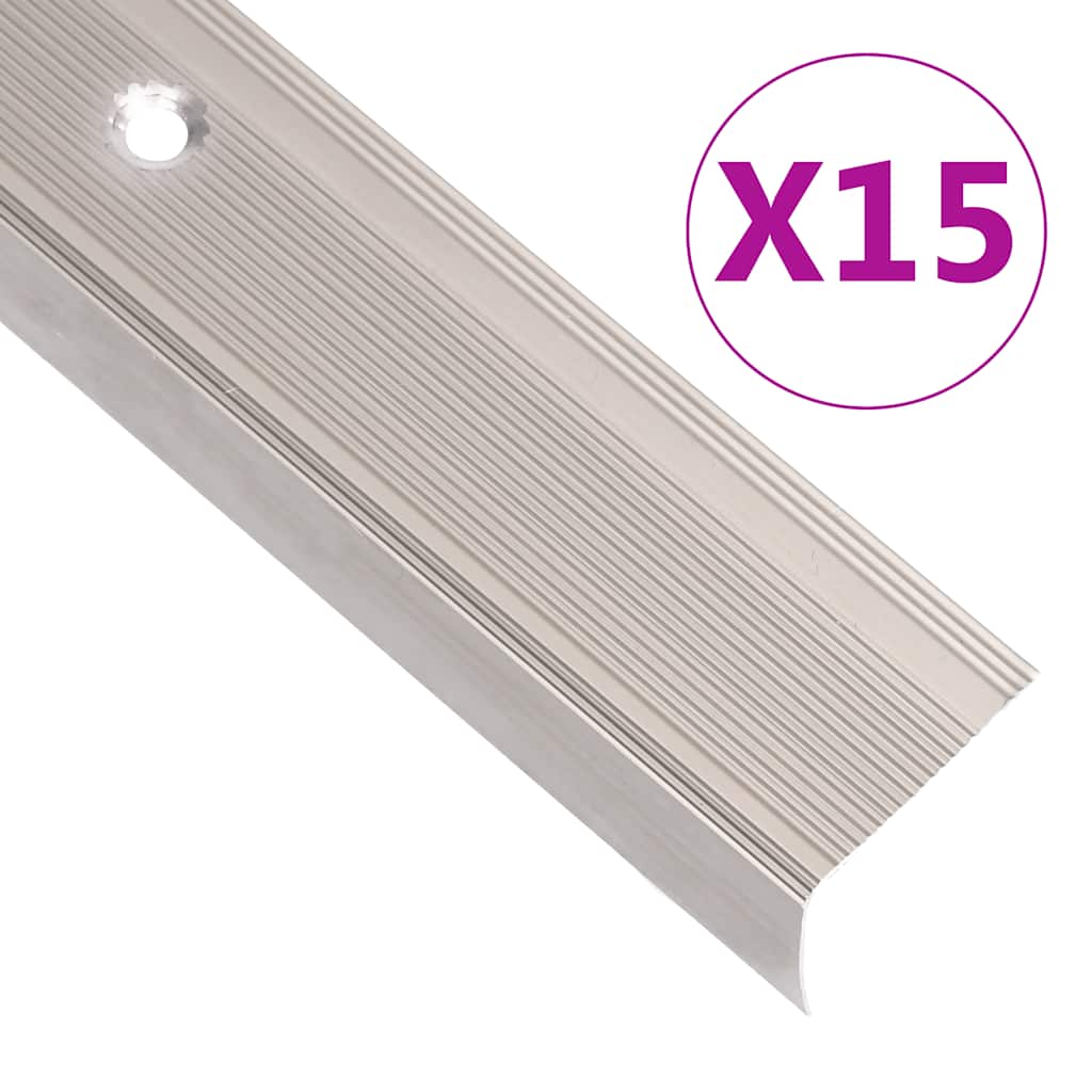 Trappenæseprofiler L-form 15 stk. Aluminium 100cm Champagne
