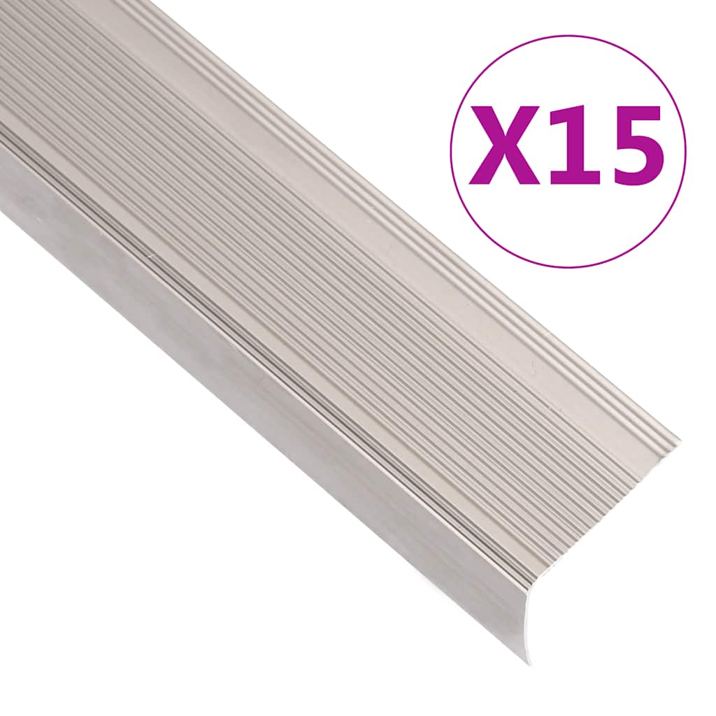Trappenæseprofiler L-form 15 stk. Aluminium 100cm Champagne