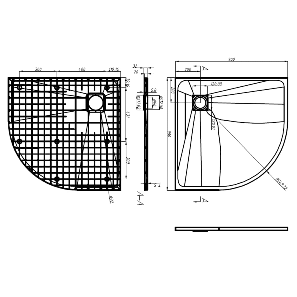 Brusebakke SMC Sort 90x90 cm