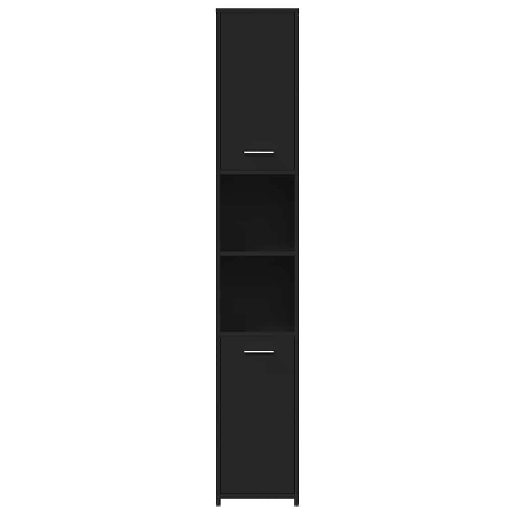 Badeværelsesskab Sort 30x30x183,5 cm Træ Materiale