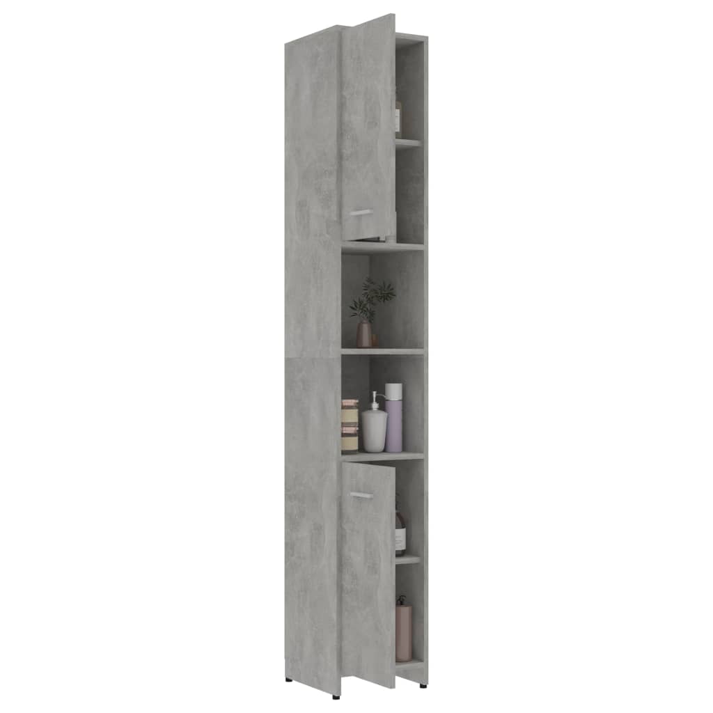 Badeværelsesskab Beton Grå 30x30x183,5 cm Træ Materiale