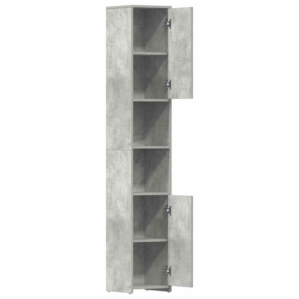 Badeværelsesskab Beton Grå 30x30x183,5 cm Træ Materiale