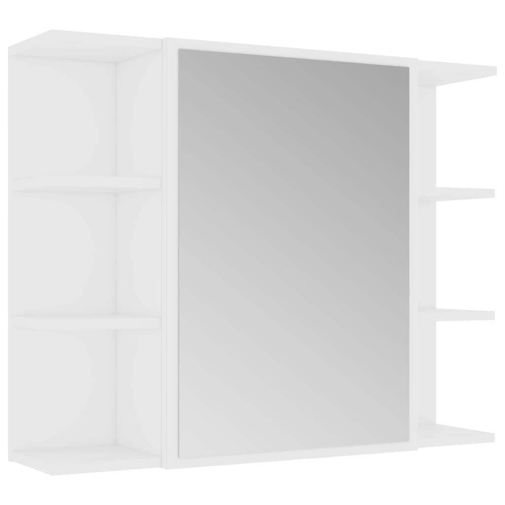 Badeværelses spejlskab hvid 80x20,5x64 cm træmateriale