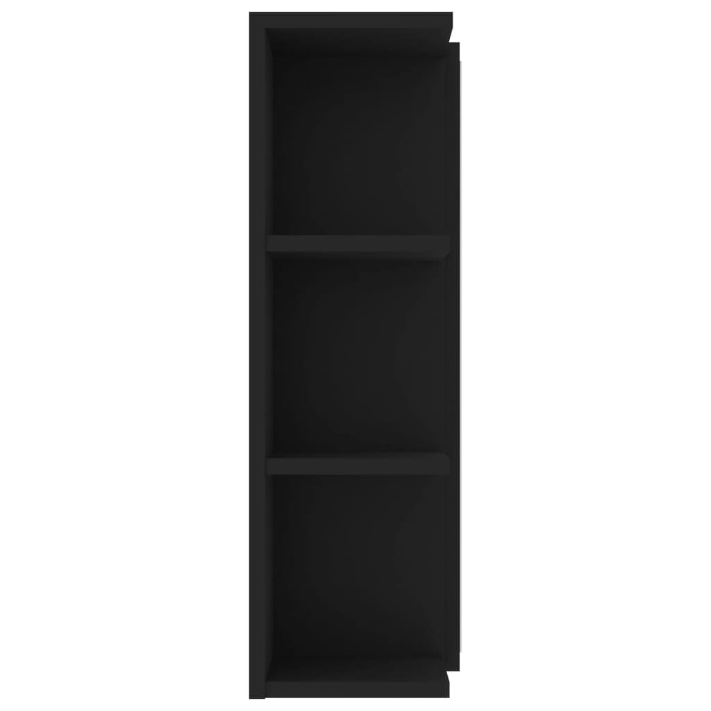 Badeværelses Spejlskab Sort 80x20,5x64 cm Træ Materiale
