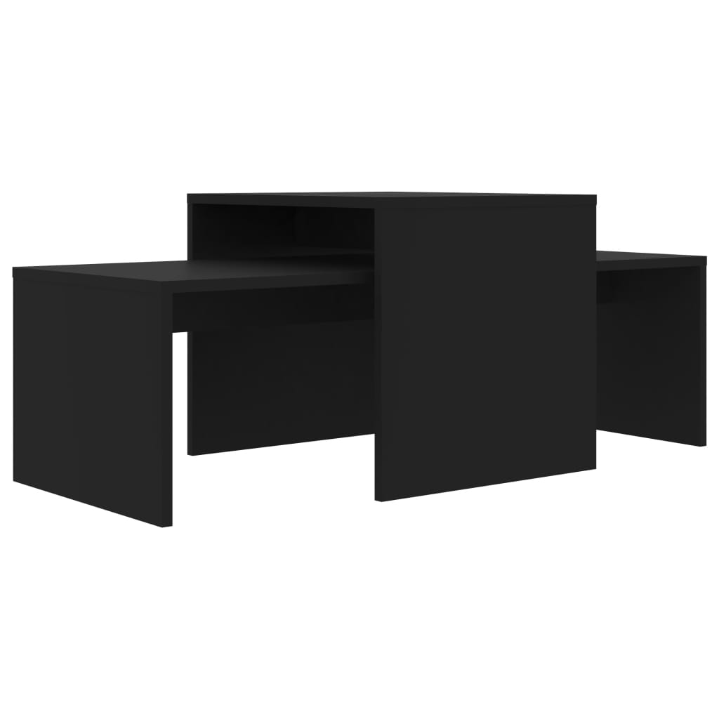 Sofabordssæt Sort 100x48x40 cm Træmateriale