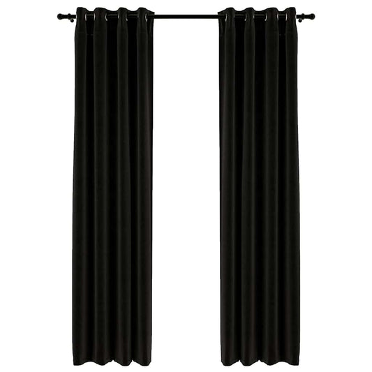 Verdunkelungsvorhänge Leinenoptik 2 Stk. Anthrazit 140x225 cm