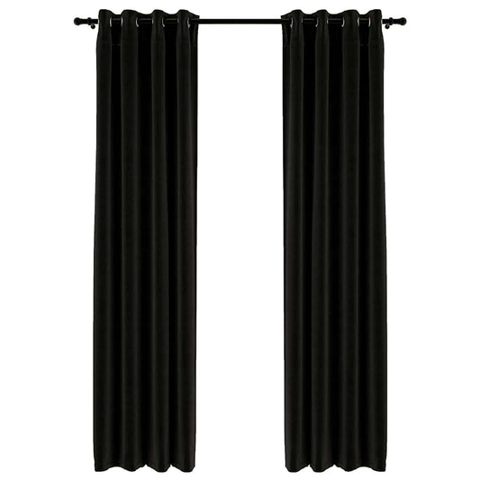 Verdunkelungsvorhänge Leinenoptik 2 Stk. Anthrazit 140x245 cm