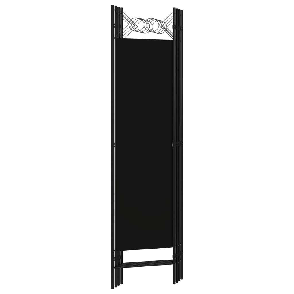 4-tlg. Raumteiler Schwarz 160 x 180 cm