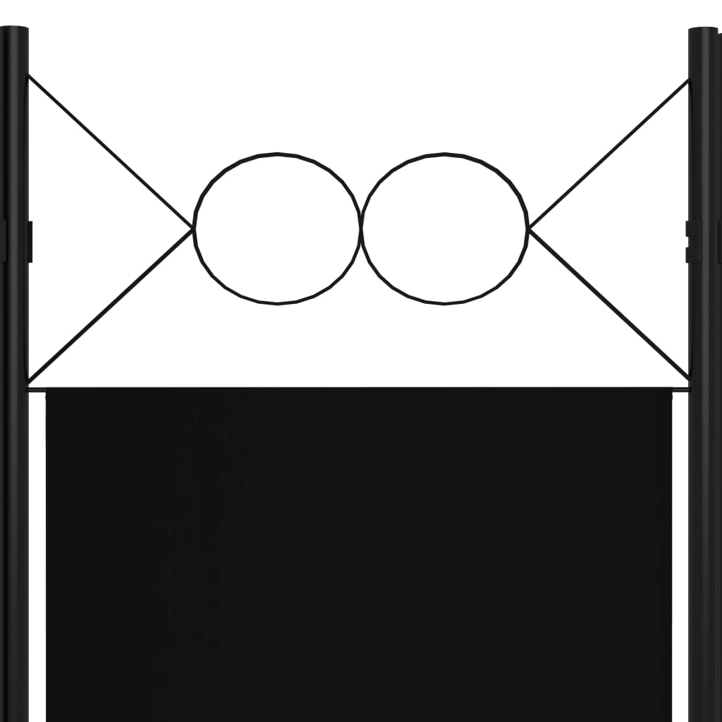 4-tlg. Raumteiler Schwarz 160 x 180 cm
