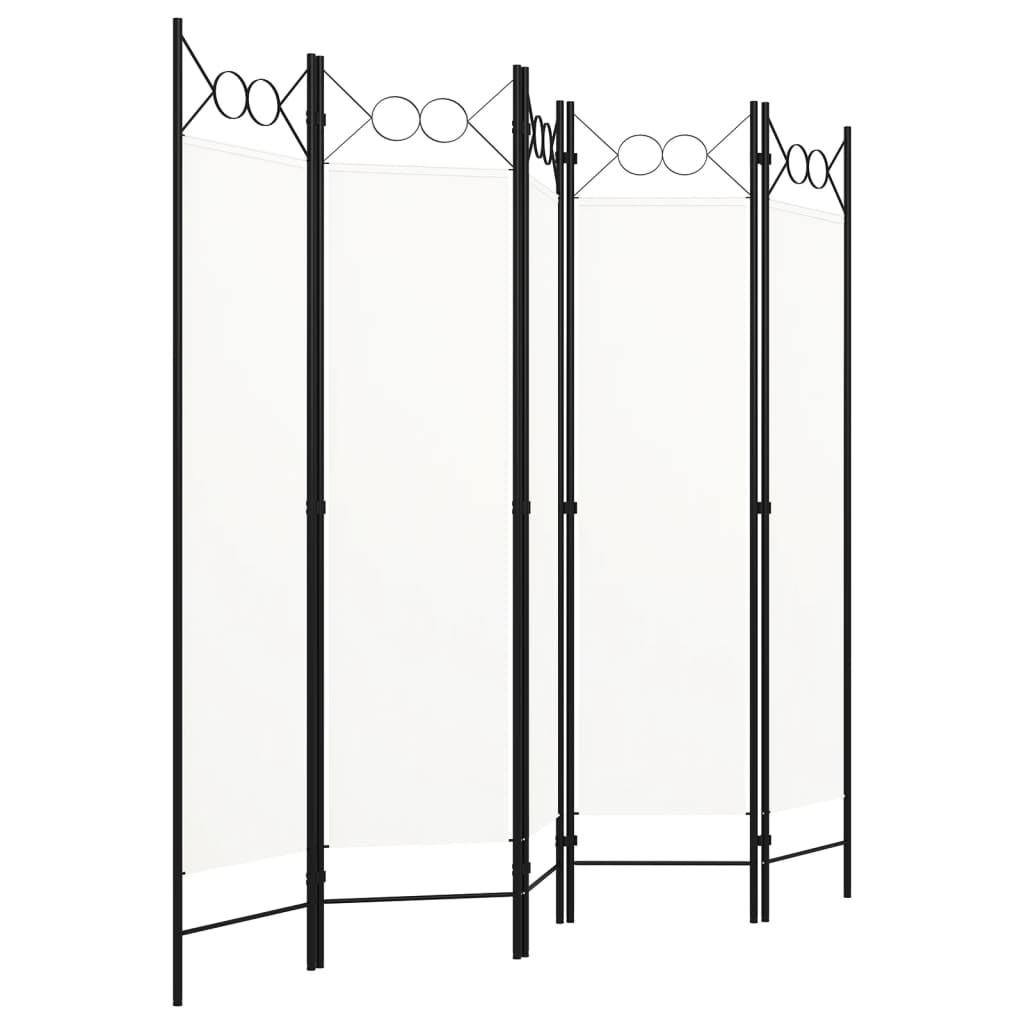 5-tlg. Raumteiler Weiß 200x180 cm