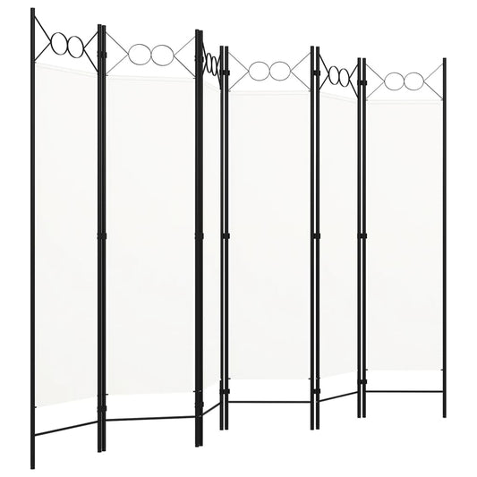 6-tlg. Raumteiler Weiß 240x180 cm